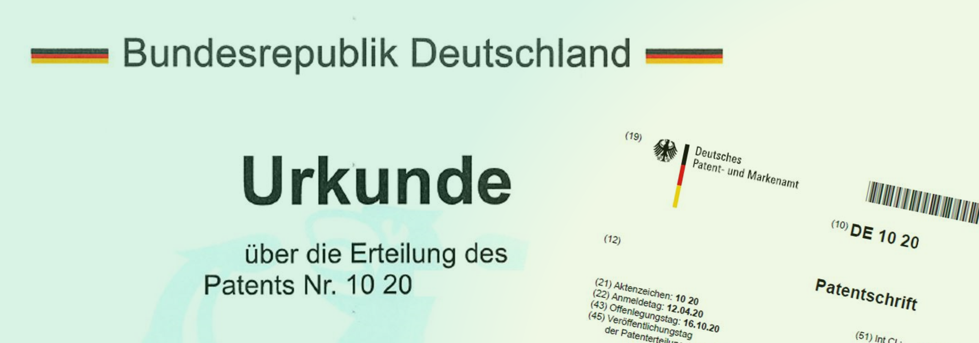 Deutsche Patent Urkunde