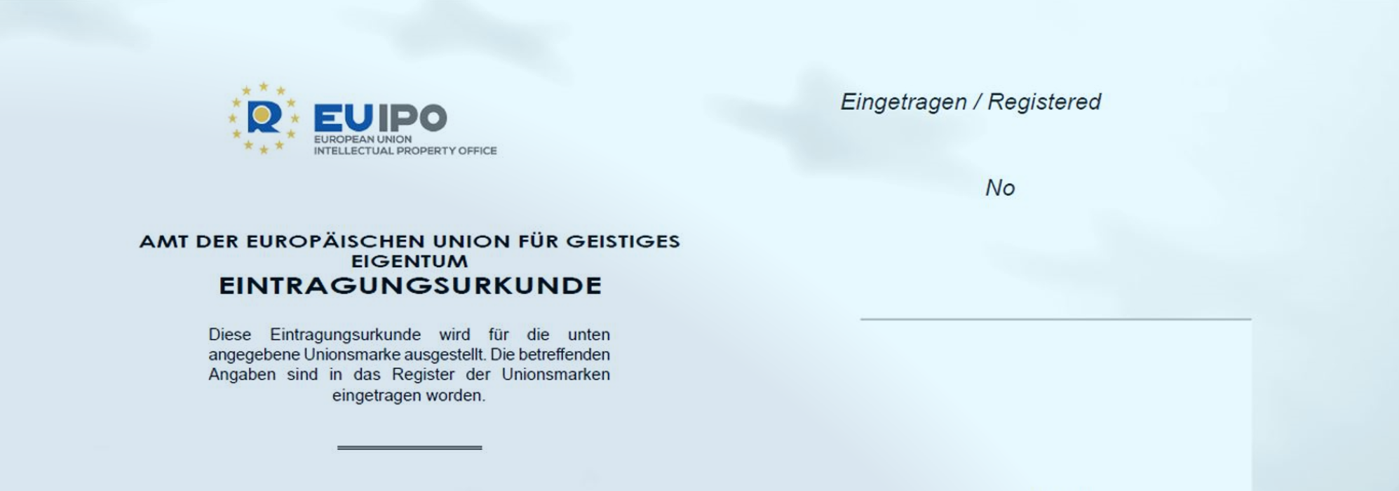 European Trade Mark Certificate